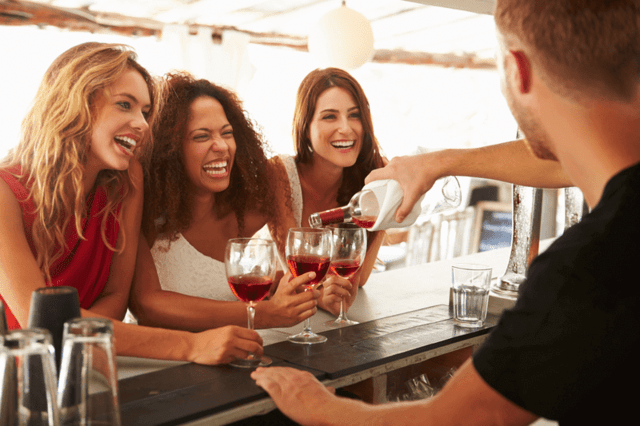 girls at the bar